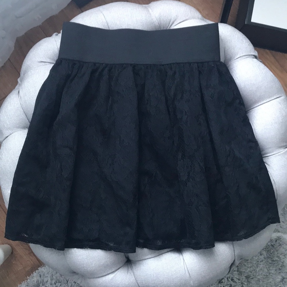 Lily Rose Black Lace Skater Skirt Size S